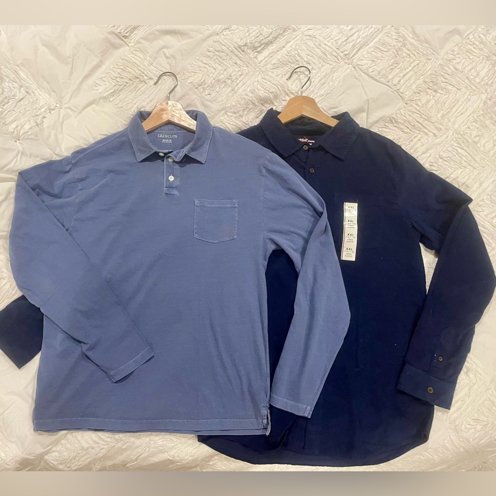 NWT J. Crew Kids Blue Polo and bonus NWT Navy Corduroy Dress Shirt
